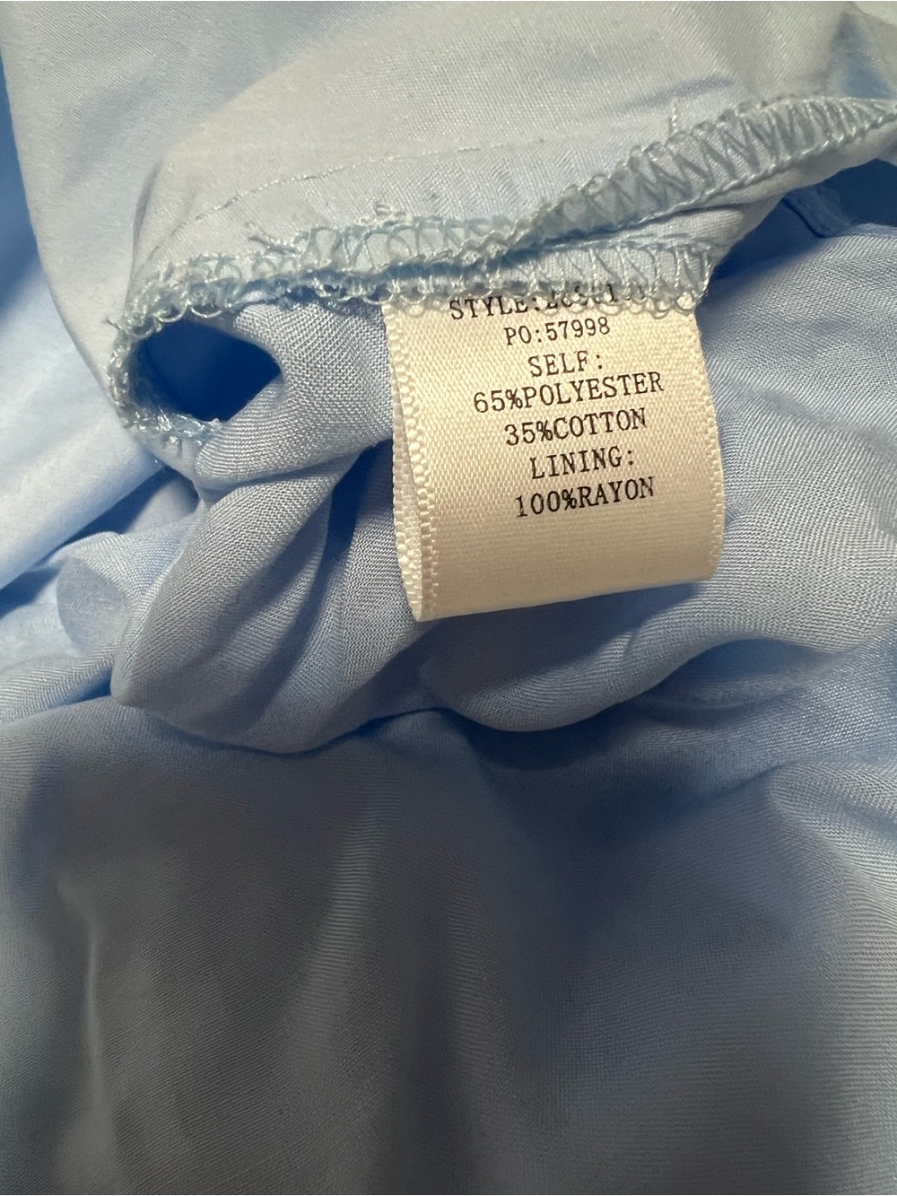 Current Air Giselle Pleated Back Crop Shirt Baby Blue NWT Size S - Picture 4 of 4
